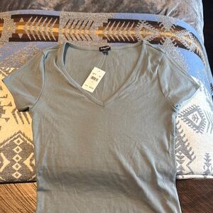 Splendid Women's Light Blue V-Neck Tee